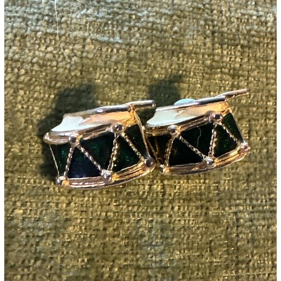 Clip On Earrings Christmas Tree Candles Bells Drum Silver Gold Plate Lot 4 Pairs - Picture 4 of 11